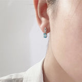 925 Sterling Silver Garnet Topaz Drop Earrings for Women Natural Gemstone Vintage Elegant Fashion Birthday Party Jewelry Gift