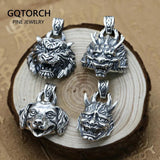 925 Sterling Silver Pendant Tiger Dragon Dog Hannya Head Vtinage Thai Silver Zodiac Tags Pendants For Men And Women - GQTORCH Jewelry