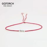 Lucky Red Rope Bracelets 925 Sterling Silver Fish Adjustable Simple Charm Bracelets for Women - GQTORCH Jewelry