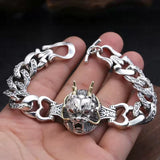 S925 Sterling Silver Auspicious Animal Charm Bracelets for Men Dragon Lion Tiger Head Vintage Punk Rock Delicate Jewelry