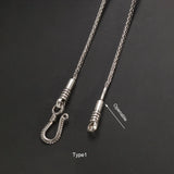 925 Sterling Silver Vintage Braided Sweater Chain Twist-off Detachable Men's and Women's Punk Jewelry Accessories