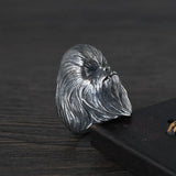 S925 Sterling Silver Chewbacca Ring for Men From Star Wars Thai Silver Punk Style Exaggerated Male Jewelry