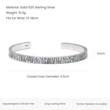 3pcs/set 925 Sterling Silver Stacked Bracelet for Men Tin Paper Cuff Bangle Handmade Knot Rope Urban Cool Trendy Jewelry