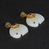 Natural Stone White Jade Elephant Pendant Gold Plated Real Silver 925 Jewelry For Women Personalized Necklace Jewelry Making