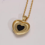925 Sterling Silver Black Agate Heart Shaped Pendant Necklace High Grade Women's Clavicle Chain Sweater Chain Party Jewelry Gift - GQTORCH Jewelry