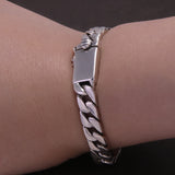 925 Sterling Silver 8mm Curb Cuban Link Chain Bracelet or Necklace Men Double Safe Buckle Clasp Hiphop Rock Punk Fashion Jewelry