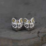 Real Pure 925 Sterling Silver Cat Rings For Women Animal Ring And Pendant Vintage Retro Style Fine Jewelry