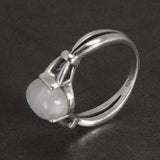 Real 925 Sterling Silver Bella Ring Adjustable Opening Natural Moonstone Vintage Twilight Jewelry