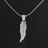 Genuine Pure 925 Sterling Silver Angel Wing Necklace Pendant Silver Male and Female Feather Wings High Jewelry