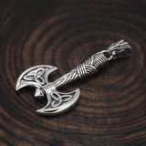 925 Sterling Silver Viking Double Axe Pendant Necklace for Men Norse Celtic Knot Vintage Scandinavian Warrior Jewelry Gift