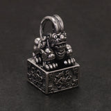 Solid 925 Sterling Silver Ancient Pixiu Signet Pendant Necklace for Men Good Wealth Amulet Feng Shui Vintage Retro Jewelry