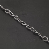 925 Sterling Silver Gothic Thorns Bracelet for Men Women Punk Hip-hop Vintage 6mm Chain Link Bracelet Stylish Jewelry Gift