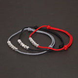 Multicolor Braided Lucky Rope Bracelet for Men and Women with 925 Sterling Silver Beads Adjustable Amulet Jewelry