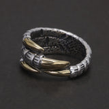 925 Sterling Silver Gothic Eagle Claw Ring for Men Women Opening Type Resizable Retro Punk Hip Hop Cool Motorcycle Biker Jewelry