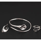 Real 925 Sterling Silver Jewelry Vintage Calla Lily Flower Open Bracelets & Bangles for Women Original Elegant Design