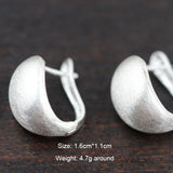 925 Pure Silver Ear Cuffs For Women Drawing Process Water Drop Shaped Earrings Ear Clip Simple Elegant Jewelry