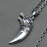 Thai Silver Wolf Tooth Pendant Genuine 925 Sterling Silver Necklaces Pendants For Men Steampunk Vintage style Men Jewelry