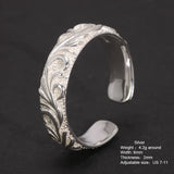 Real Pure 925 Sterling Silver Simple Men's and Women's Ring with Rattan Shape Adjustable Size 7-11 Vintage Jewelry