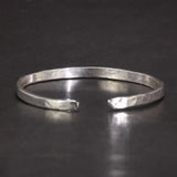 Real 925 Sterling Silver Hammered Cuff Bangles for Men and Women Handmade Polished Fine Jewelry