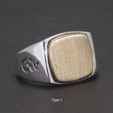 Genuine Solid 925 Sterling Silver Mens Signet OM Rings Simple Smooth Design Mantra Buddhist Jewelry - GQTORCH Jewelry