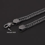 6mm Solid 925 Sterling Silver Foxtail Necklace for Men Handmade Braided Chain Retro Antiqued Fashion Jewelry Accessories