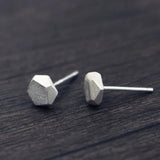 925 Sterling Silver Suds Earrings For Men Minimalist Pentagon Earrings Matt Process Solid Personalized Find Jewelry - GQTORCH Jewelry