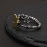 925 Sterling Silver Vintage Butterfly Branch Ring for Women Opening Type Creative Retro Female Stylish Jewelry Accessories
