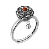 100% 925 Silver Tibetan Prayer Wheel Ring Buddhist Ring for Women Lady Rotating OM Mantra Ring Shift Good Luck