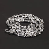 925 Sterling Silver 5mm Retro Six Words Mantra Twisted Chain Bracelet Necklace for Men Lobster Clasp Vintage Punk Male Jewelry