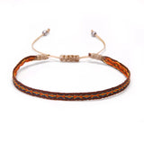3pcs/set 999 Pure Silver Leaf Twisted Open Bangle Hand-woven Small Beads Knot Bracelet Set Adjustable Bohemian Retro Jewelry