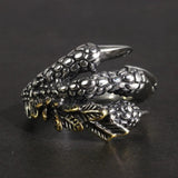 Authentic 925 Sterling Silver Dragon Claw Rings for Men Vintage Punk Rock Mens Fine Jewelry - GQTORCH Jewelry