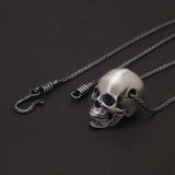 925 Sterling Silver Punk Gothic Skull Head Pendant DIY Necklace Bracelet Charms Beads Retro Hip Hop Rock Jewelry Accessories