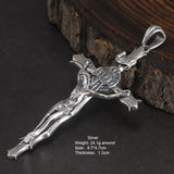 True Pure 925 Sterling Silver Cross Crucifix Pendant Male Gold Silver Classic Religious Jewelry