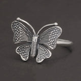 925 Sterling Silver Vintage Butterfly Ring for Women Fashion Finger Ring Ethnic Style Birthday Party Jewelry Gift