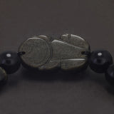 Natural Gold Obsidian Beaded Bracelet with Pixiu Feng Shui Goold Luck Wealth Amulet Fashion Vintage Jewelry for Men and Women
