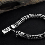 925 Sterling Silver Viking Bracelet for Men Keel Chain Braided with Plug Safe Clasp Vintage Jewelry Wedding Birthday Party