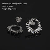 Clearance Sale 925 Sterling Silver Gemstone Earrings for Women Elegant Fashion Rose Gold Plated Topaz Jade Agate Zircon Earrings