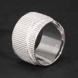 Real 925 Sterling Silver Extremely Wide Ring Simple Design Adjustable Men and Women Ring Minimalism Hip-hop Jewelry