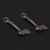 925 Sterling Silver Nordic Viking Axe Pendant Necklace Antiqued Retro Punk Celtic Trendy Male Boy Amulet Jewelry Gifts
