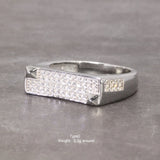 Sterling Silver Rings with Stones Micropave White Zircon Anniversary Wedding Rings Fine Jewelry