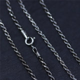 S925 Sterling Silver Twisted Necklace Chain for Men and Women Long Sweater Retro Antique Unisex Chain Original Design