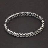 999 Pure Silver Handmade Braided Cuff Bracelet for Women and Men 5.5mm Matte Simple Retro Open Bangle Fashion Party Jewelry