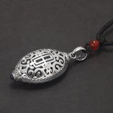 999 Pure Silver Six Words Mantra Pendant Necklace Natural Stone Rotating Prayer Wheel Om Mani Padme Hum Tibetan Buddhist Jewelry