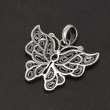 Real Sterling Silver 925 Hollowed Out Butterfly Pendant Women Vintage Personality Necklace Sweater Chain Fine Jewelry