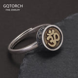 925 Sterling Silver Six Word Mantra Rotatable Ring for Women Men Vintage Buddhist Prayer Anti Stress Relieve Anxiety Jewelry