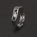 100% 925 Sterling Silver Retro Fish Ring Women Men Hollowed out Twist Wave Lucky Fish Opening Ring Fashion Party Jewelry Gift