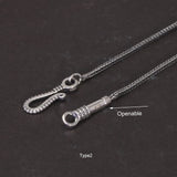 925 Sterling Silver Vintage Braided Sweater Chain Twist-off Detachable Men's and Women's Punk Jewelry Accessories