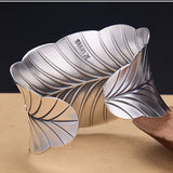 Bracelets for Women Silver 925 Sterling Opening Cuff Retro Exaggerated Large Bangle Embossed Lotus Leaves and Dragonfly