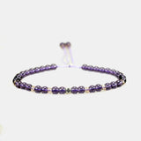 Natural Amethyst Beads Bracelet For Women Lace-up Adjustable 4mm Small Yoga Crystal Beads Stretch Bracelet Pulseira Masculina - GQTORCH Jewelry