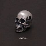 925 Sterling Silver Punk Gothic Skull Head Pendant DIY Necklace Bracelet Charms Beads Retro Hip Hop Rock Jewelry Accessories